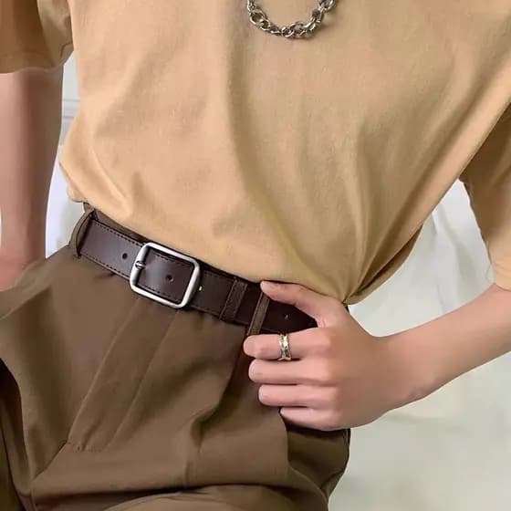 cinto cowboy cinto masculino couro legítimo cinto masculino Retro pino fivela cinto masculino jovens na moda ins simples