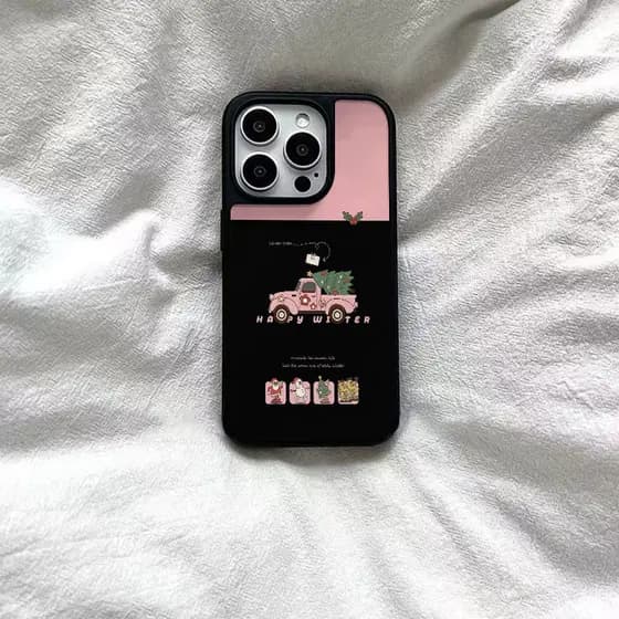 capinha iphone 13 pro case iphone 13 pro max capinha iphone 13 pro max Ins Retro Manuseio Árvore de Natal Borda Preta So