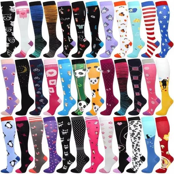 Meias de compressão masculinas, adequadas para corrida, basquete, ciclismo, esportes, uso médico, prevenção de varizes,