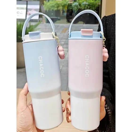 garrafa termica garrafa térmica de água 1 litro garrafa de agua termica Copo térmico de aço inoxidável feminino grande c