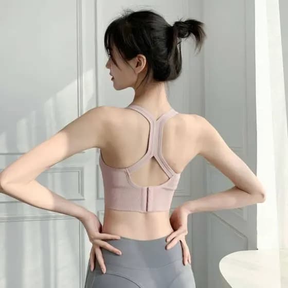 Sutiã de alta sustentação Top plus size esportivo Moda athleisure Roupa interior esportiva linda volta cruz à prova de c
