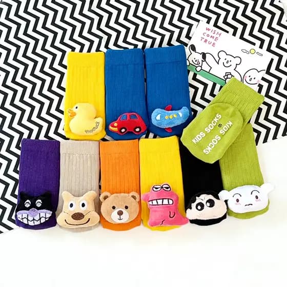 Grip socks bebê Meia de chão para bebê Meia infantil com sola silicone Primavera verão sapatos de chão do bebê meias do