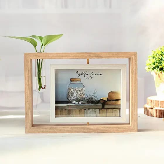 Criativo dupla face moldura de foto mesa espelho lavagem moldura 20cm 23cm mesa colecionável presente letras logotipo mo