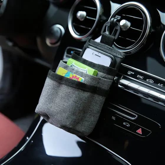 Suprimentos do carro saco de armazenamento saída de ar pendurado saco de carregamento do telefone móvel Slot de ventilaç