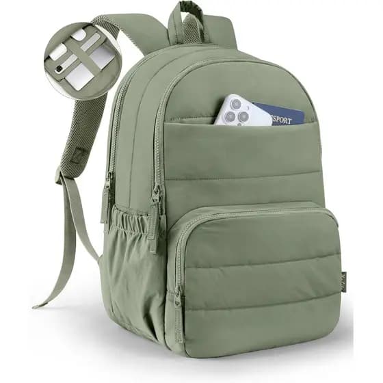 Mochila de Viagem Uselike para Mulheres, Mochila para Laptop de 15,6 Polegadas, Mochila Universitária Acolchoada, Mochil