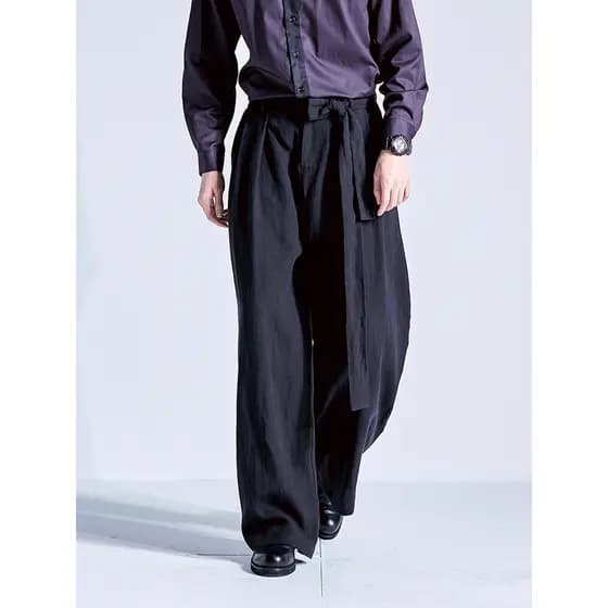 Calças masculinas estilo chinês algodão linho Casual solto calças de perna grande calças de seda gelo puro linho calças