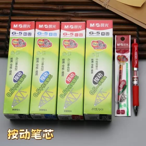 Chenguang g5 Press Refill k35 Gel Caneta Recarga g-5 Tipo Imprensa Tinta Vermelha Azul Preto 0.5mm Bala