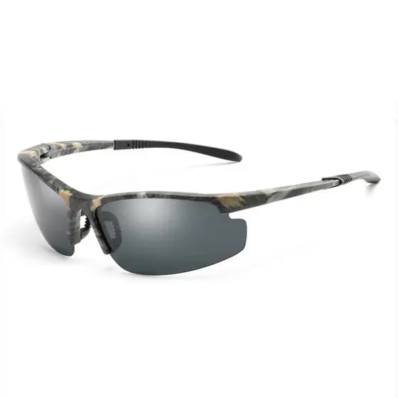 Óculos de sol polarizados masculinos, armação média com estampa camuflada, à prova de vento OX5G