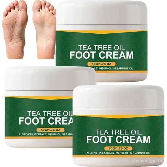 Creme para os Pés com Óleo de Tea Tree, Bálsamo Hidratante e Nutritivo para os Pés, Creme para Calcanhares e Pés Secos e