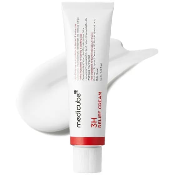 creme medicube 3H Daily Relief | Hidratante Calmante Diário para Todos os Tipos de Pele | Creme Leve e Confortante I