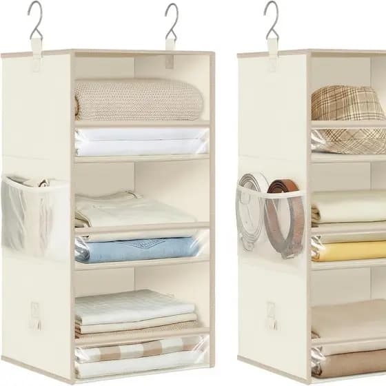 Cabide de roupas arrumado para guarda-roupa de grande capacidade, armazenamento dobrável de 6 camadas, sem instalação, e