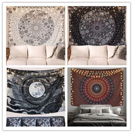 Amazon fornecimento direto casa tapeçaria novo estilo estilo japonês sol paisagem parede pendurado decoração para casa f
