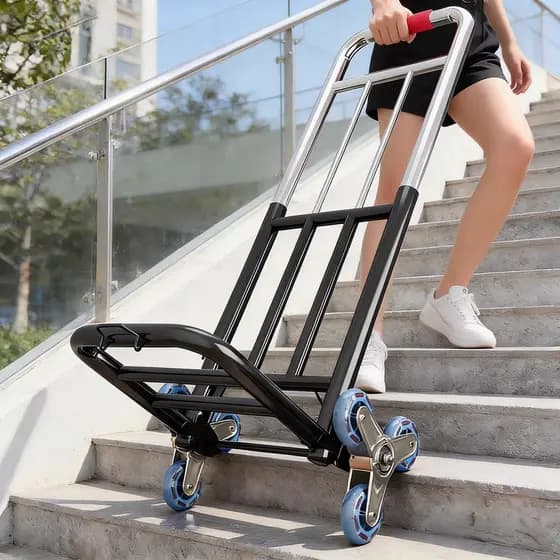 Carrinho pequeno dobrável, carrinho de escalada para escadas domésticas, carrinho de compras, coleta expressa, manuseio