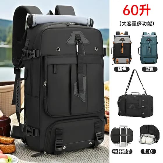 Novo estilo Super grande capacidade mochila masculina ao ar livre expansível viagem embarque mochila viagem tamanho gran