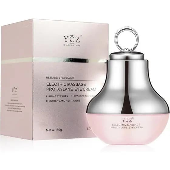 O creme para os olhos com massagem elétrica Ycz é utilizado para reduzir olheiras, diminuir linhas finas e restaurar a v