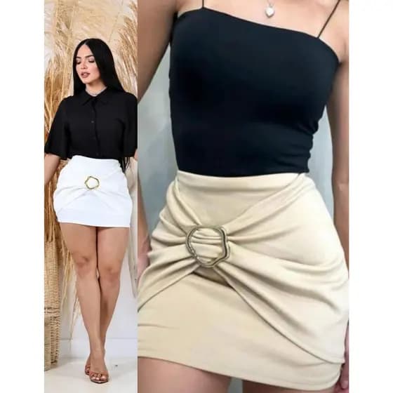 Kit Short Saia FIVELA 2 peças Roupa femenina pra verão Neoprene