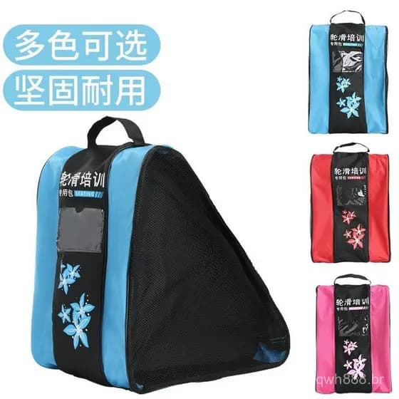 Bolsa para patins infantis, bolsa para armazenamento de patins de adulto, bolsa de ombro para patins de três camadas, bo