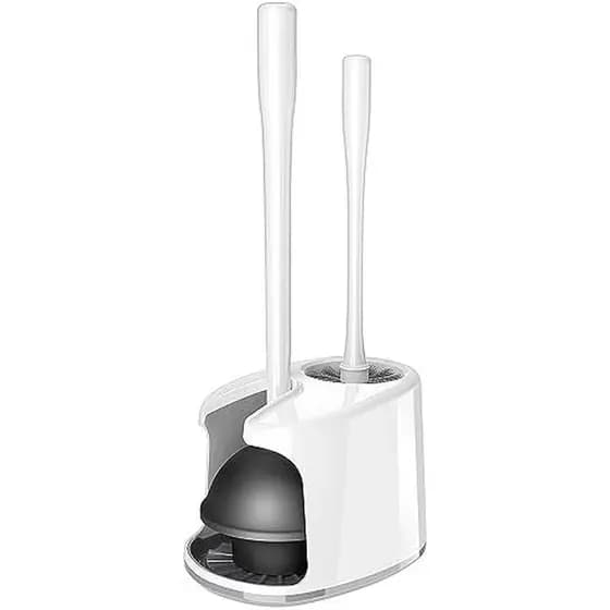 MR.SIGA Êmbolo De Vaso Sanitário E Escova De Tigela Com Suporte , Conjunto De Resistente Para Limpeza De Banheiro , Bran