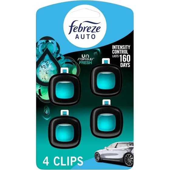 Desodorizador de ar para carro Febreze, clipe anti-odor para saída de ar do carro, acessório perfumado para carro, fragr