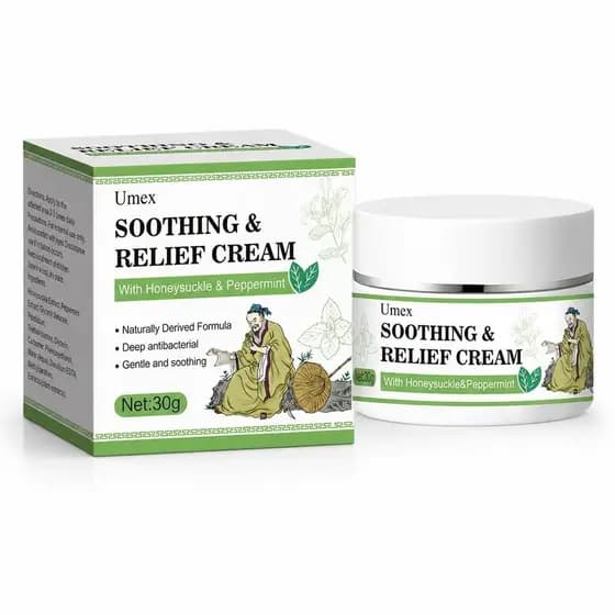 Hidratante Facial e Corporal Umbex, um hidratante para pele seca, sensível e áspera, contém madressilva e menta, suaviza