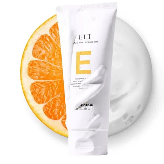 ELT Multi Vitamin Korean Skincare Vita Youth Espuma de Limpeza com Vitamina C, 6.08 fl oz - Limpador Iluminador e Refres