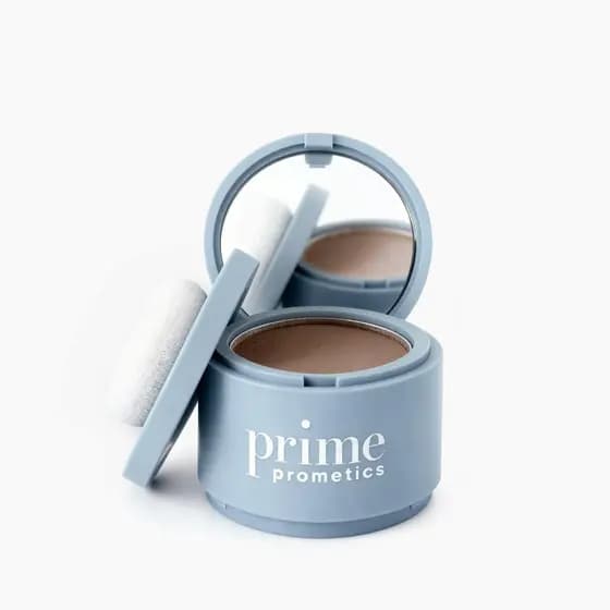 Pó para Cobertura Instantânea da Linha do Cabelo Prime Prometics para Mulheres Adultas – Cobre Cabelos Brancos, Raízes e