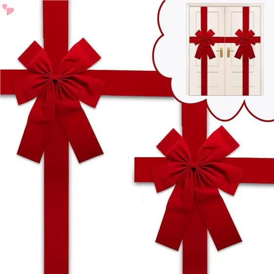 Laço De Fita Para Porta De Armário De Natal Arco Vermelho Grande De Guirlanda De Árvore Decorações De Embrulho De Festiv
