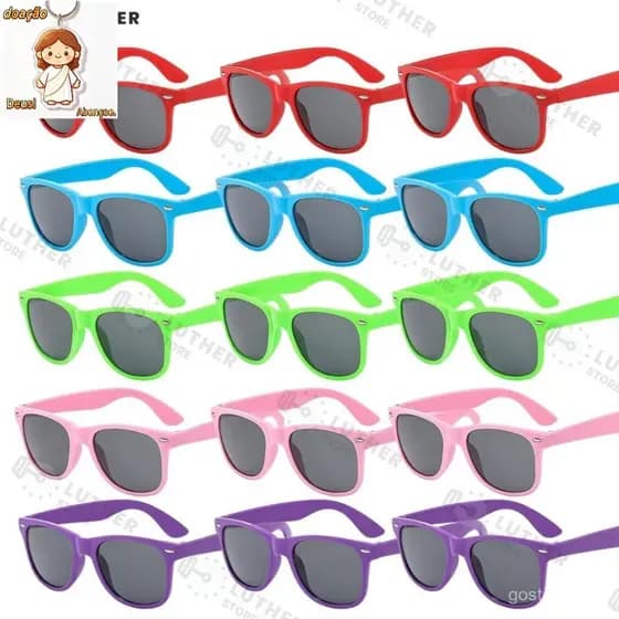KIT 10/20 Óculos de sol quadrados infantis com proteção UV para meninos e meninas ideais para ao ar livre
