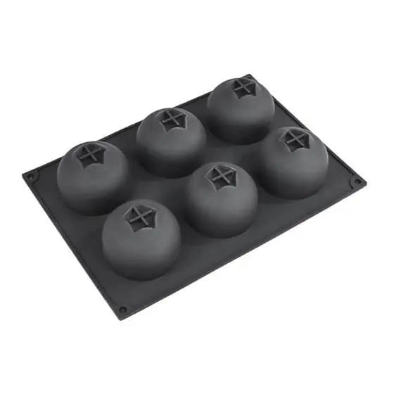 Formas de Silicone para Bolo Mousse em Forma de Mirtilo com 6 Cavidades para Assar Sobremesas e Sorvetes, com Fácil Remo