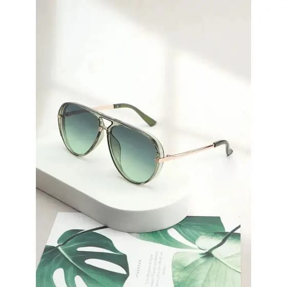 Óculos de Sol Aviador Femininos com Lentes Ombré, Óculos de Sol Aviador, Óculos de Sol com Armações Modernas, Óculos de