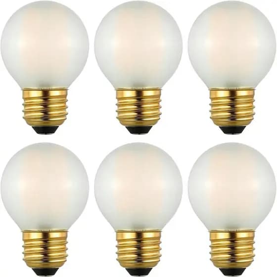 Lâmpada LED Dimmable G16.5 E26, 2W/25W Equivalente, 2700K Branco Quente, Vidro Fosco, Ideal para Iluminação Decorativa,