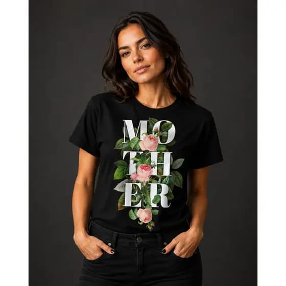 Camiseta Feminina Mother Blusa Feminina Rosas DTF Excelente Qualidade Premium