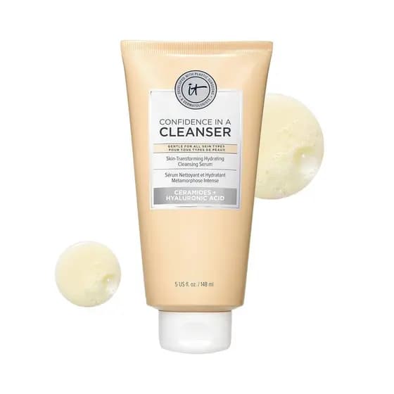 IT Cosmetics Confidence in a Cleanser - Sabonete Facial Hidratante, Sérum com Ácido Hialurônico e Ceramidas, Removedor d