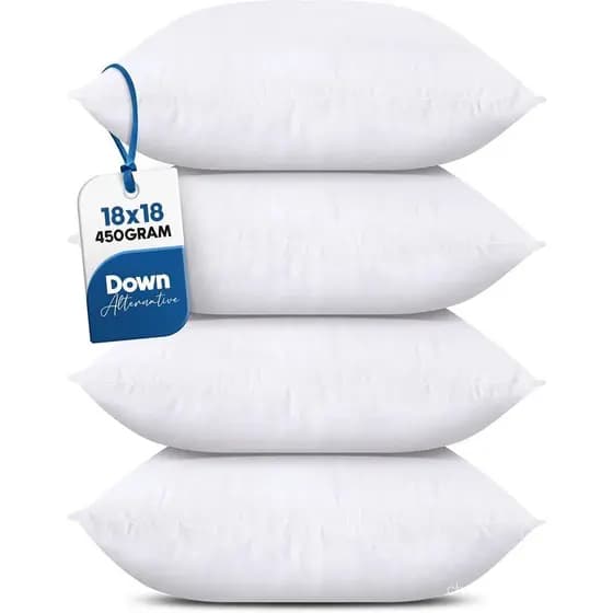 Almofadas Decorativas Utopia Bedding (Conjunto de 4, Brancas), 18 x 18 Polegadas, Almofadas para Sofá, Cama e Poltrona,