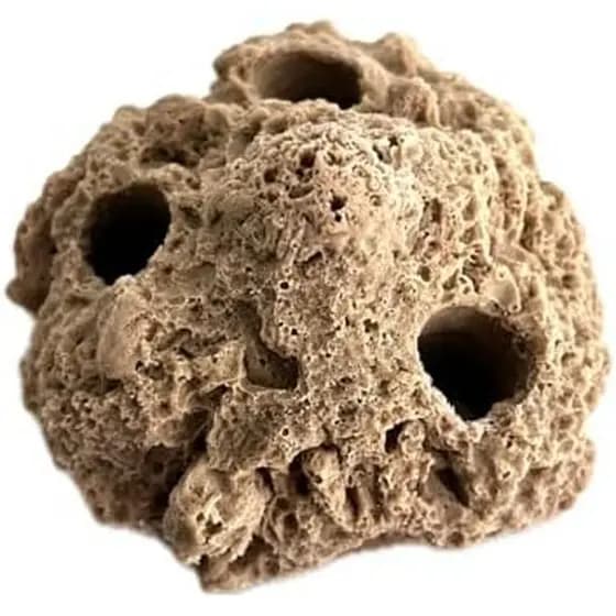 Suporte/rocha de fragmento de resina Artificial para cama de areia coral de três furos, inserção de coral livável para a