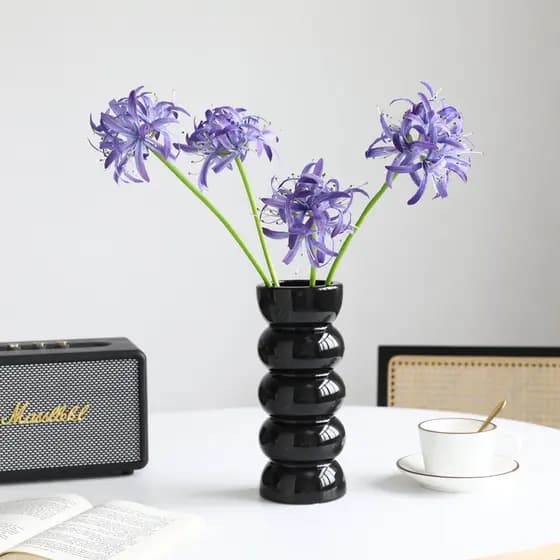 Arranjo floral decorativo, flores artificiais, flores de duas cabeças, simples e elegantes, para sala de estar, mesa de