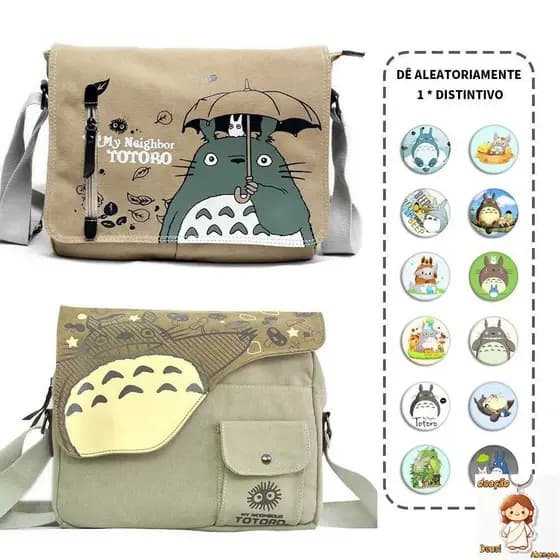 Bolsa Transversal de Anime My Neighbor Totoro em Lona Cosplay 2025