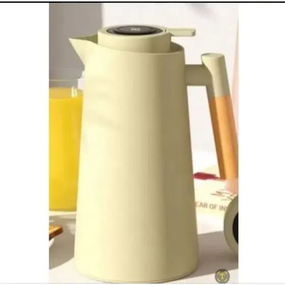 Garrafa Térmica de água, 1 Litro Garrafa Térmica Com Termômetro Led Para Chás / Café Design Moderno Cabo Em Madeira