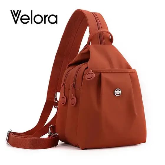 Mochila Casual Velora Fashion em Tecido Oxford, Bolsa Mensageiro, Bolsa de Peito com Bolso Lateral, Alça Ajustável, Bols