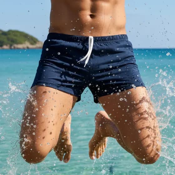 Sunga Boxer Masculina com Ajuste Proteção UV+50 Preto/Azul/Vermelho - Envio Imediato 1,2 ou 3 Peças