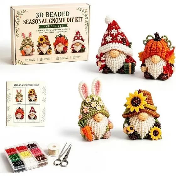 asfanst Kit de Artesanato de Animais em 3D com Miçangas, Conjunto DIY para Fazer Animais com Miçangas, Projeto de Miçang