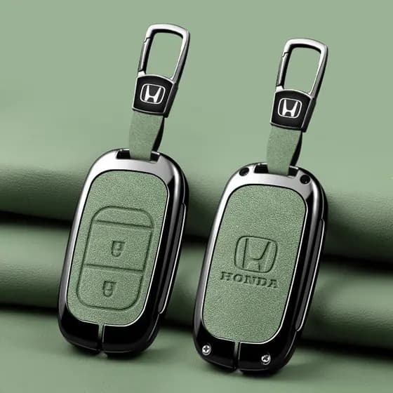 ALUO Honda Hrv 2026 2025 Novo Estojo Rígido de Liga Metálica Fosca para Chave Remota Sem Chave + Capa Completa de Couro