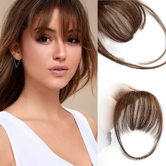 Extensões de Cabelo Sintético Air Bangs para Mulheres, Estilo Sem Esforço e Acessórios Versáteis