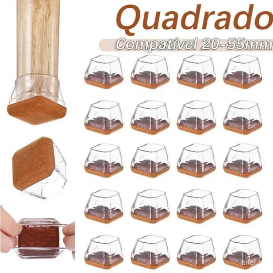 8/16 Peças protetor de cadeira silicone pés quadrado grande Protetor de mesa Feltro Evita Riscos