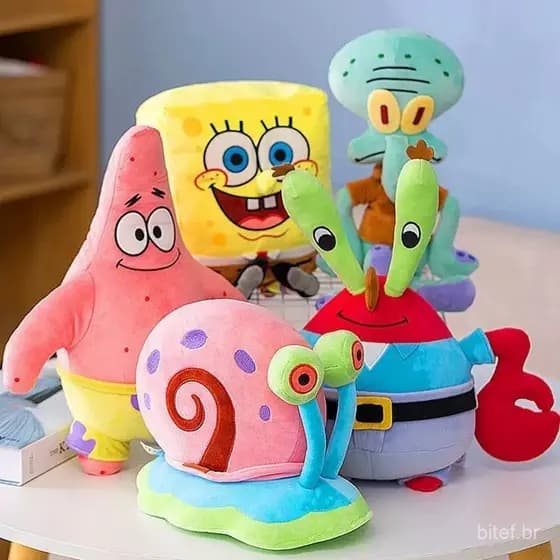 2026 Novos Brinquedos De Pelúcia Bob Esponja E Bonecos Conjunto Completo De Pai Da Xing
