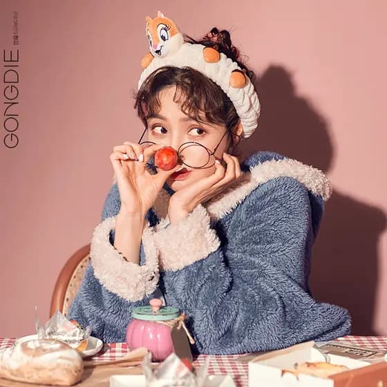 Gongdie Disney Chip 'n' Dale faixa de cabelo feminino rosto lavagem simples dos desenhos animados bonito faixa de cabelo