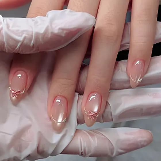 Europeu europeu estilo amêndoa cor Nude gelo transparente amêndoa artesanal usar prego produto acabado high-end nicho Ma