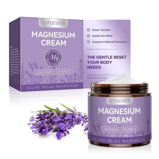 Creme Hidratante de Magnésio para Alívio Muscular, Suporte ao Sono e Alívio do Estresse, Fórmula de Rápida Absorção, Ami