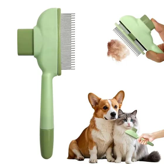 Escova para pelos de gato e cão, escova para remoção de pelos soltos para animais de estimação de pelo longo ou curto, r