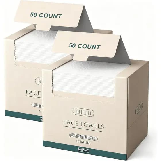 Pacote com 2 unidades de 100 toalhas descartáveis, tamanho grande 10"X 12", toalhas faciais descartáveis, toalha 100% bi